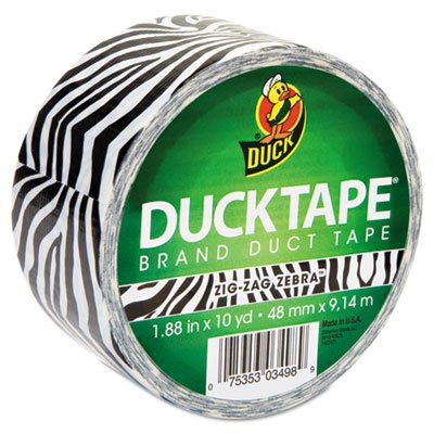 Colored Duct Tape, 9 mil, 1.88" x 10 yds, 3" Core, Zebra DUC1398132