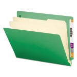 Smead Colored End Tab Classification Folders, Letter, Six-Section, Green, 10/Box SMD26837