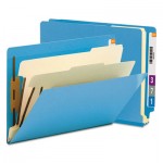 Smead Colored End Tab Classification Folders, Letter, Six-Section, Blue, 10/Box SMD26836