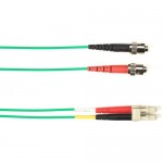 Black Box Colored Fiber OM4 50-Micron Multimode Fiber Optic Patch Cable - Duplex, Plenum FOCMPM4-005M-STLC-GN
