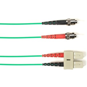 Black Box Colored Fiber OM4 50-Micron Multimode Fiber Optic Patch Cable - Duplex, Plenum FOCMPM4-005M-STSC-GN