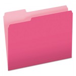 Pendaflex 152 1/3 PIN Colored File Folders, 1/3-Cut Tabs, Letter Size, Pink/Light Pink, 100/Box PFX15213PIN