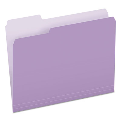 Pendaflex 152 1/3 LAV Colored File Folders, 1/3-Cut Tabs, Letter Size, Lavender/Light Lavender, 100/Box PFX15213LAV