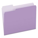 Pendaflex 152 1/3 LAV Colored File Folders, 1/3-Cut Tabs, Letter Size, Lavender/Light Lavender, 100/Box PFX15213LAV