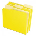 Pendaflex Colored File Folders, 1/3 Cut Top Tab, Letter, Yellow, Light Yellow, 100/Box PFX15213YEL