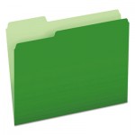 Pendaflex 152 1/3 BGR Colored File Folders, 1/3-Cut Tabs, Letter Size, Green/Light Green, 100/Box PFX15213BGR