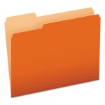 Pendaflex 152 1/3 ORA Colored File Folders, 1/3-Cut Tabs, Letter Size, Orange/Light Orange, 100/Box PFX15213ORA