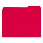 UNV16163 Colored File Folders, 1/3 Cut Assorted, Two-Ply Top Tab, Letter, Red, 100/Box UNV16163