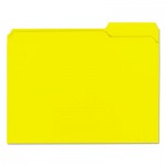 UNV16164 Colored File Folders, 1/3 Cut Assorted, Two-Ply Top Tab, Letter, Yellow, 100/Box UNV16164
