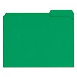UNV16162 Colored File Folders, 1/3 Cut Assorted, Two-Ply Top Tab, Letter, Green, 100/Box UNV16162