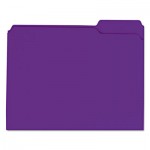 UNV16165 Colored File Folders, 1/3 Cut Assorted, Two-Ply Top Tab, Letter, Violet, 100/Box UNV16165