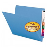 Smead Colored File Folders, Straight Cut, Reinforced End Tab, Letter, Blue, 100/Box SMD25010