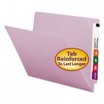 Smead Colored File Folders, Straight Cut Reinforced End Tab, Letter, Lavender, 100/Box SMD25410