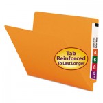 Smead Colored File Folders, Straight Cut, Reinforced End Tab, Letter, Orange, 100/Box SMD25510