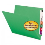 Smead Colored File Folders, Straight Cut, Reinforced End Tab, Letter, Green, 100/Box SMD25110