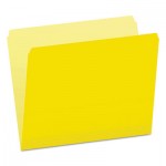 Pendaflex 152 YEL Colored File Folders, Straight Tab, Letter Size, Yellowith Light Yellow, 100/Box PFX152YEL