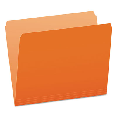Pendaflex 152 ORA Colored File Folders, Straight Tab, Letter Size, Orange/Light Orange, 100/Box PFX152ORA