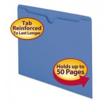 Smead Colored File Jackets w/Reinforced 2-Ply Tab, Letter, 11pt, Blue, 100/Box SMD75502