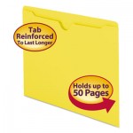 Smead Colored File Jackets w/Reinforced 2-Ply Tab, Letter, 11pt, Yellow, 100/Box SMD75511