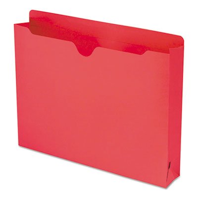 Smead Colored File Jackets with Reinforced Double-Ply Tab, Letter, Red, 50/Box SMD75569