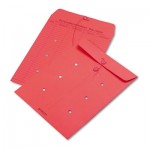 Quality Park Colored Paper String & Button Interoffice Envelope, 10 x 13, Red, 100/Box QUA63574