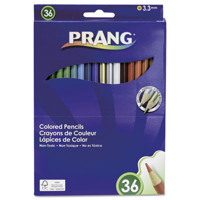 Prang Colored Pencil Sets, 3.3 mm, 2B (#1), Assorted Lead/Barrel Colors, 36/Pack DIX22360