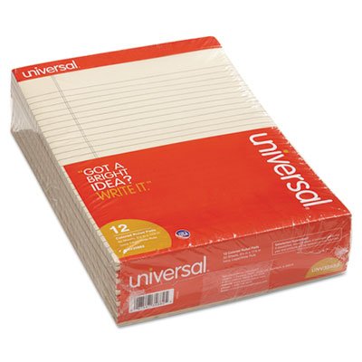 UNV35882 Colored Perforated Note Pads, 8-1/2 x 11, Ivory, 50-Sheet, Dozen UNV35882