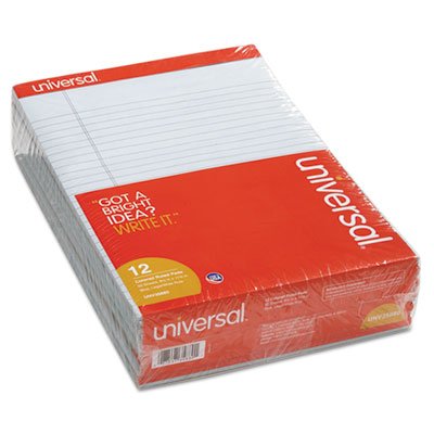 UNV35880 Colored Perforated Note Pads, 8-1/2 x 11, Blue, 50-Sheet, Dozen UNV35880