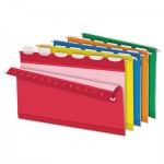 Pendaflex Colored Reinforced Hanging Folders, 1/6 Tab, Legal, Asst, 25/Box PFX42593
