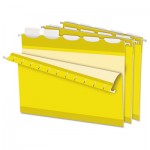 Pendaflex Colored Reinforced Hanging Folders, 1/5 Tab, Letter, Yellow, 25/Box PFX42624