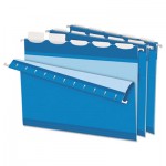 Pendaflex Colored Reinforced Hanging Folders, 1/5 Tab, Letter, Blue, 25/BX PFX42622