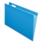 Pendaflex 04153 1/5 BLU Colored Reinforced Hanging Folders, Legal Size, 1/5-Cut Tab, Blue, 25/Box PFX415315BLU