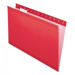 Pendaflex 04153 1/5 RED Colored Reinforced Hanging Folders, Legal Size, 1/5-Cut Tab, Red, 25/Box PFX415315RED