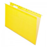 Pendaflex 04153 1/5 YEL Colored Reinforced Hanging Folders, Legal Size, 1/5-Cut Tab, Yellow, 25/Box PFX415315YEL