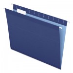 Pendaflex 04152 1/5 NAV Colored Reinforced Hanging Folders, Letter Size, 1/5-Cut Tab, Navy, 25/Box PFX415215NAV