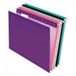 Pendaflex 04152 1/5 ASST2 Colored Reinforced Hanging Folders, Letter Size, 1/5-Cut Tab, Assorted, 25/Box PFX415215ASST2