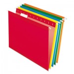 Pendaflex 04152 1/5 ASST Colored Reinforced Hanging Folders, Letter Size, 1/5-Cut Tab, Assorted, 25/Box PFX415215ASST