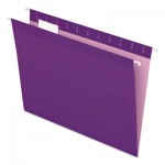 Pendaflex 04152 1/5 VIO Colored Reinforced Hanging Folders, Letter Size, 1/5-Cut Tab, Violet, 25/Box PFX415215VIO