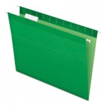 Pendaflex 04152 1/5 BGR Colored Reinforced Hanging Folders, Letter Size, 1/5-Cut Tab, Bright Green, 25/Box PFX415215BGR