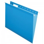 Pendaflex 04152 1/5 BLU Colored Reinforced Hanging Folders, Letter Size, 1/5-Cut Tab, Blue, 25/Box PFX415215BLU