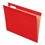 Pendaflex 04152 1/5 RED Colored Reinforced Hanging Folders, Letter Size, 1/5-Cut Tab, Red, 25/Box PFX415215RED