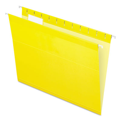 Pendaflex 04152 1/5 YEL Colored Reinforced Hanging Folders, Letter Size, 1/5-Cut Tab, Yellow, 25/Box PFX415215YEL