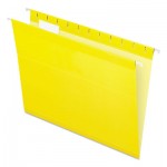 Pendaflex 04152 1/5 YEL Colored Reinforced Hanging Folders, Letter Size, 1/5-Cut Tab, Yellow, 25/Box PFX415215YEL