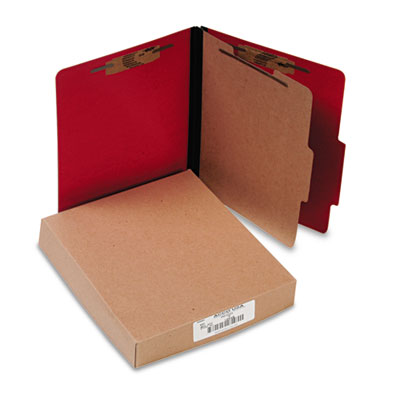 ACCO A7015649 ColorLife PRESSTEX Classification Folders, 1 Divider, Letter Size, Executive Red, 10/Box ACC15649