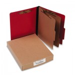 Acco A7015669 ColorLife PRESSTEX Classification Folders, Letter, 6-Section, Exec Red, 10/Box ACC15669