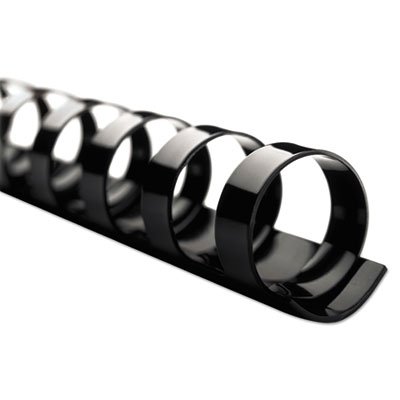 Swingline Gbc CombBind Standard Spines, 1/2" Diameter, 90 Sheet Capacity, Black, 100/Box SWI4000068