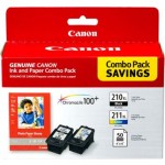Canon Combo Ink Pack with Photo Paper Glossy (50 Sheets, 4''x6'') - Refurbished 2973B004
