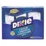 Dixie Combo Pack, Tray w/ White Plastic Utensils, 56 Forks, 56 Knives, 56 Spoons DXECM168