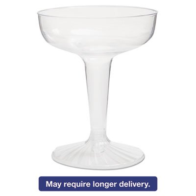 WNA SW4 Comet Plastic Champagne Glasses, 4 oz., Clear, Two-Piece Construction, 25/Pack WNASW4