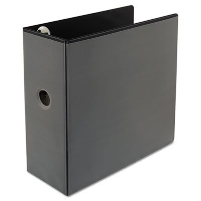 UNV30755 Comfort Grip Deluxe Plus D-Ring View Binder, 5" Capacity, 8-1/2 x 11, Black UNV30755